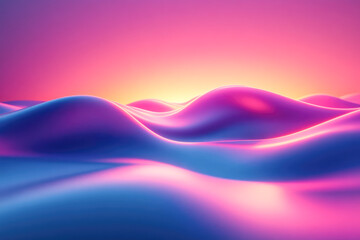 Poster - A serene landscape depicting soft, undulating waves bathed in warm hues, evoking tranquility and peacefulness.