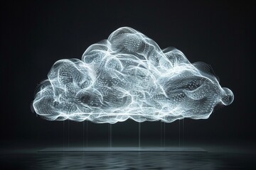 Aufkleber - Glowing cloud forming from data symbolizing cloud computing technology