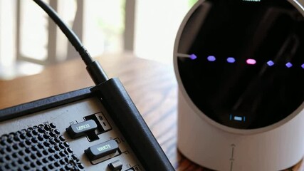 Poster - Smart speaker interaction with button activation and audio signal response