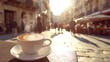 © yuan - Latte art on city street caf?