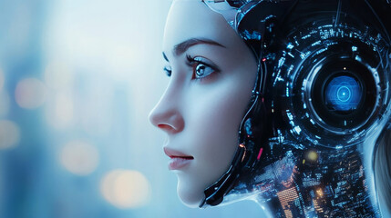 Poster - Isometric online language learning with artificial intelligence or Science teacher bot concept. Online language school lifestyle. Education Concept.
