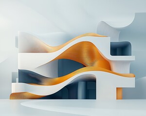 Aufkleber - Abstract architecture modern curved design