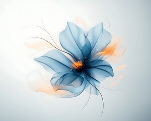 Poster - Abstract blue flower artistic design
