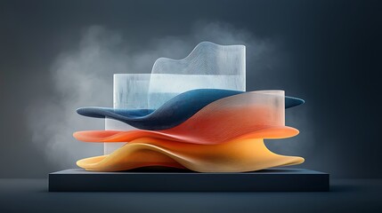 Poster - Abstract color form dynamic flow design