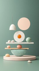 Poster - Balanced pastel objects minimalist composition