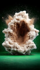 Wall Mural - Exploding Cloud on Green