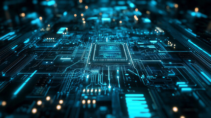 Poster - Abstract circuit board futuristic technology processing business background