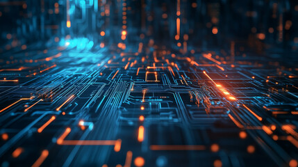 Fototapete - abstract futuristic circuit high computer technology business background