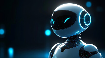 Poster - Isometric Internet bot and cybersecurity, artificial intelligence concept. ChatBot free robot virtual assistance of website or mobile applications. Vector illustration