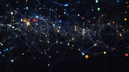 Poster - Global network connection banner design template. Header social network communication in the global business concept. Big data visualization. Internet technology.