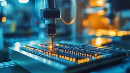 Poster - Advanced Processor during Production at Semiconductor Foundry in Bright Environment.