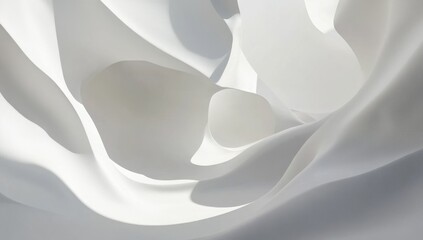 Poster - Abstract white fabric folds, interior light, smooth surface