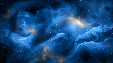 Poster - Stunning nebula in deep space with a vibrant blue background and swirling cosmic patterns captured in exceptional detail.