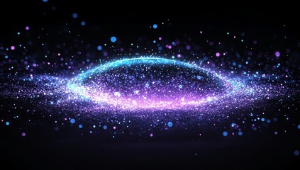 Poster - Cosmic Oval Nebula in Dark Space