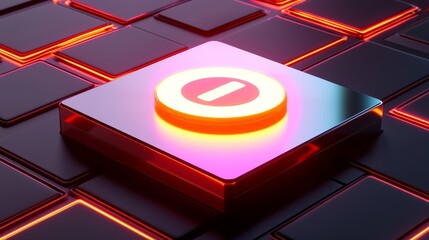 Poster - a glowing, high-tech digital illustration of a shield featuring a padlock symbol, representing cyber