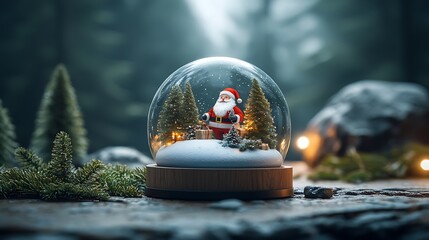 Poster - Miniature snow globe winter fantasy scene