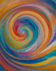 Poster - Vibrant Abstract Swirl, A Kaleidoscope of Colors in a Dynamic Circular Pattern, Expressing Fluidity, Energy, and the Beauty of Harmonious Color Combinations