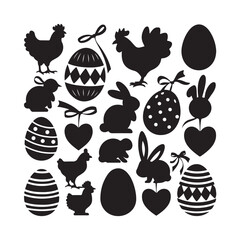 Fototapete -  Easter egg icon, vector. Broken Easter egg silhouette symbol elements. Set of decorated ester eggs vector. Ester eggs shell. Egg shell and egg icon set. Vector illustration.