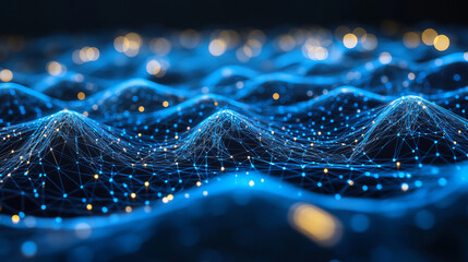 Poster - Isometric Big Data Network visualization, advanced analytics, interacting Data analysis, research, audit, demographics, Artificial Intelligence, planning, statistics, digital DNA structure, management