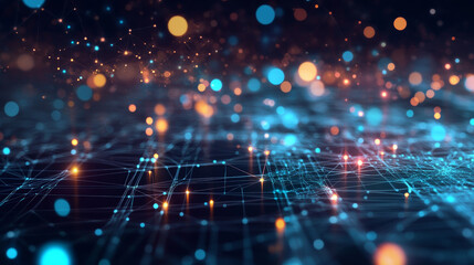Poster - Isometric Big Data Network visualization, advanced analytics, interacting Data analysis, research, audit, demographics, Artificial Intelligence, planning, statistics, digital DNA structure, management