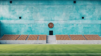 Poster - Modern building teal brown facade