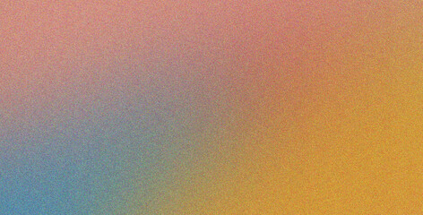 Poster - cyan yellow peach grainy background with noise overlay effect, blur, modern style