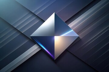 Poster - Abstract Blue Geometric Triangle Design with 3D Origami Style. abstract blue background with triangles