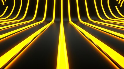 Poster - A futuristic and technologically advanced design of golden circuit board traces on a black surface