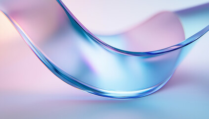 Poster - Abstract Blue Purple Glass Wave Fluid Design Swirl Art