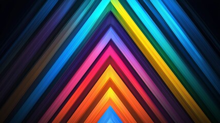 Aufkleber - Vibrant neon triangles are a key element in intersecting futuristic digital art