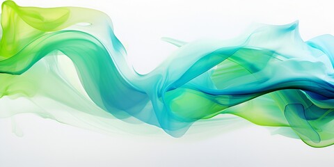 Wall Mural - Abstract aqua green liquid design with a white background, fluid shapes, and splashes 