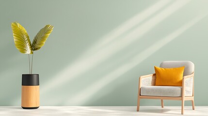 Poster - Modern minimalist interior chair plant sunlight