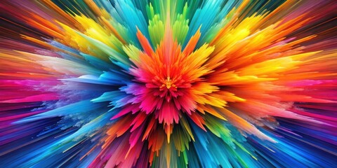 Poster - Vivid fractal swirls paint a psychedelic spectrum of abstract color. abstract colorful fractal background