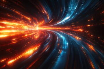 Poster - Dynamic streaks of light create a mesmerizing visual of energy and motion in a cosmic setting