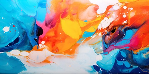 Wall Mural - Abstract, colorful background with vibrant colors and fluid shapes, creating an energetic and 