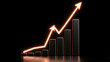 © sakulkarn - Growing Business Graph with Rising Arrow on Dark Background