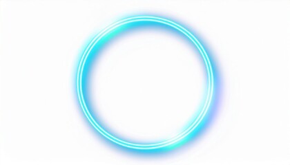 Leinwandbilder - glowing blue neon energy ring with soft light aura on white background, futuristic portal frame, sci-fi loop element for digital art, backgrounds, UI design, or cyber themed projects

