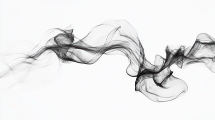 smoke wave swirling black on white