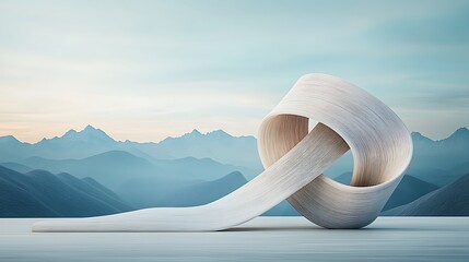 Poster - White paper roll mountain background soft light texture