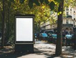 © El Media - Blank Billboard on City Street Mockup with Trees and Buildings