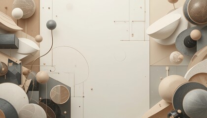 Poster - Creative geometric sculpture art installation urban gallery digital artwork contemporary environment high angle view abstract concepts for artistic expression