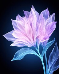 Fototapete - Ethereal Glowing Floral Design with Soft Pastel Hues and Leaves