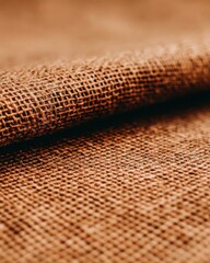 Poster - Textured Natural Burlap Fabric Close-up with Warm Tones and Detail