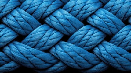 Poster - Vibrant Blue Braided Textiles with Intricate Weave Patterns