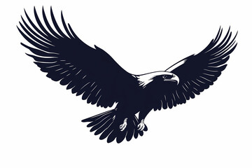 eagle silhouette on white background, vector design