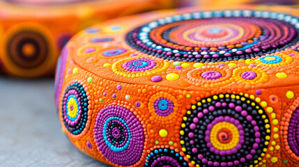 Poster - A colorfully painted object displaying bright and dynamic marker drawings capturing artistic expression in an inspiring creative setting.