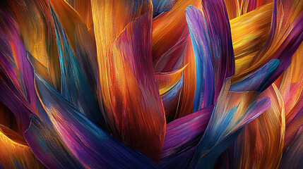 Poster - A colorful abstract painting filled with dynamic shapes and bright hues creating a captivating visual experience full of artistic expression.