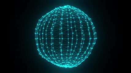 Poster - Plexus planet sphere of dots and lines. Computer generated 3d render