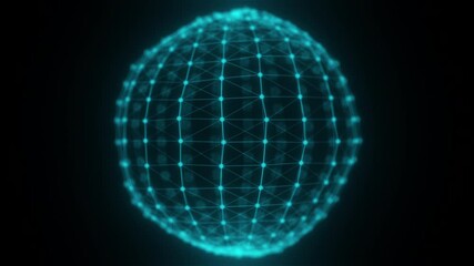 Poster - Plexus planet sphere of dots and lines. Computer generated 3d render