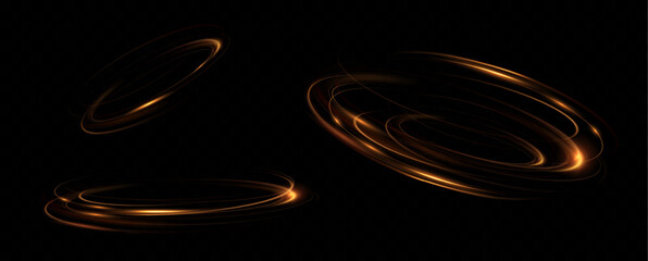 Leinwandbilder - glowing neon light.Curve golden line light effect.	